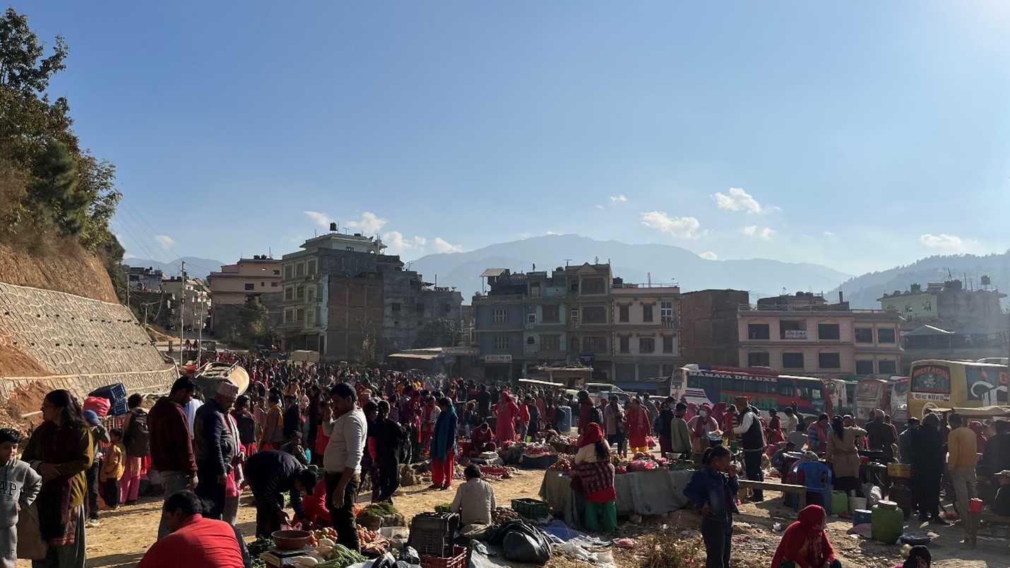 Haat bazaar operating in full swing in Sandhikharka, March 2023 