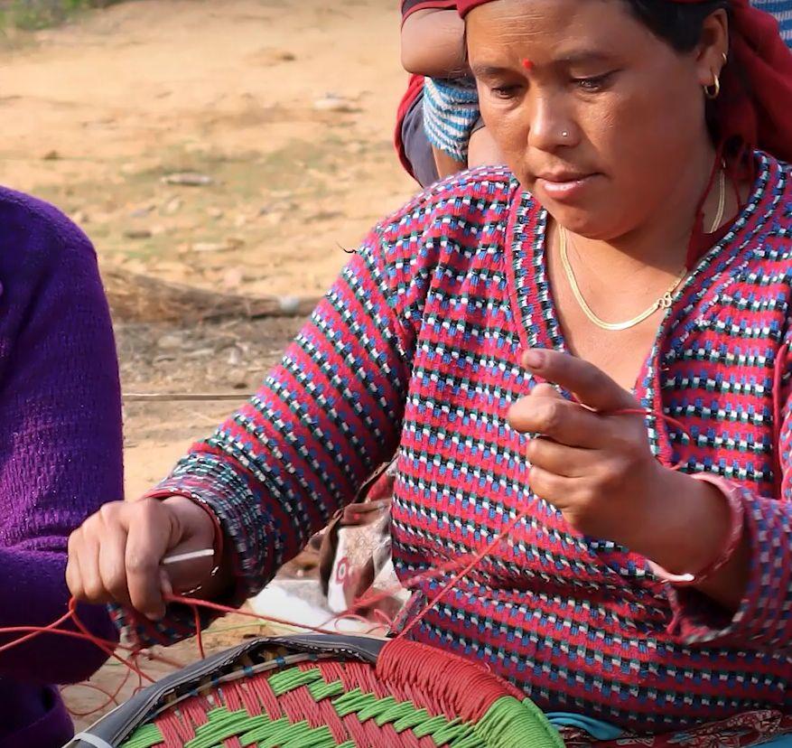 Woman working with forest resources in Nepal